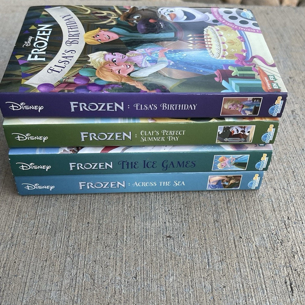 Disney Moonlite Story Time Frozen Lot Of 4 Disk Sets In Cases Elsa Olaf & Anna